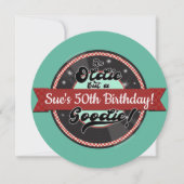 Retro Record Lint Fifties 50's Verjaardagsfeest Kaart (Voorkant)