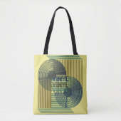 Retro Record Mid Century Modern Line Art Vinyl Tote Bag (Voorkant)