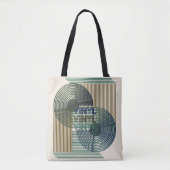 Retro Record Mid Century Modern Line Art Vinyl Tote Bag (Voorkant)