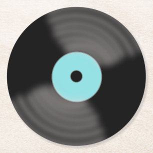 Retro Record Paper Drink Party Onderzetters