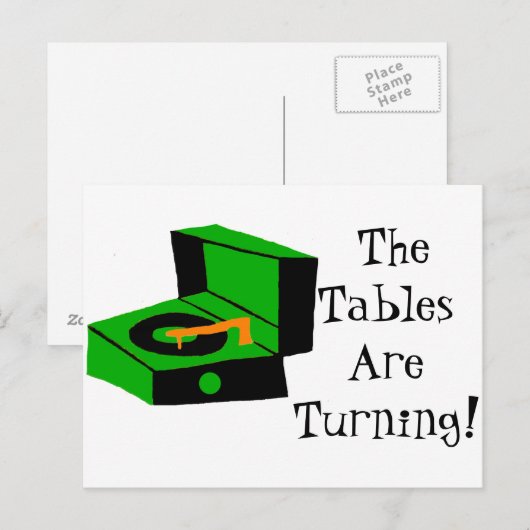 Retro Record Player-Briefkaart Briefkaart (Voorkant / Achterkant)