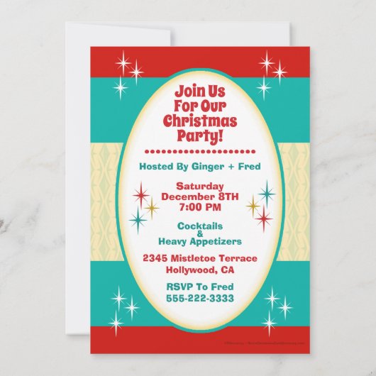 Retro Record Player Cool Cats Kerstfeest Kaart (Achterkant)