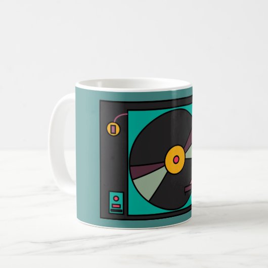 Retro Record Player Koffiemok (Voorkant links)