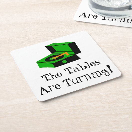 Retro Record Player Paper Onderzetter (Schuin)