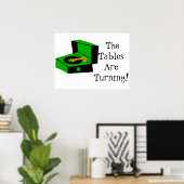 Retro Record Player-Poster Poster (Thuiskantoor)