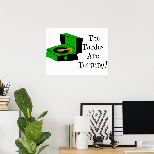 Retro Record Player-Poster Poster (Thuiskantoor)