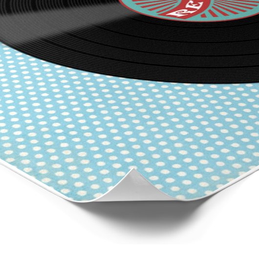 Retro Record pop-upmeisje Poster (Hoek)