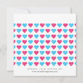 Retro Record uitnodiging met harten (Achterkant)