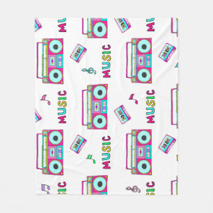Retro Recorder Tape Naadloos Fleece Deken