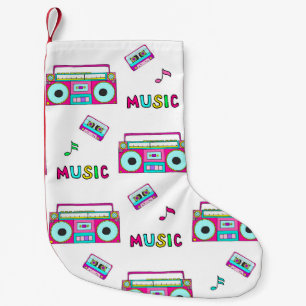 Retro Recorder Tape Naadloos Kleine Kerstsok