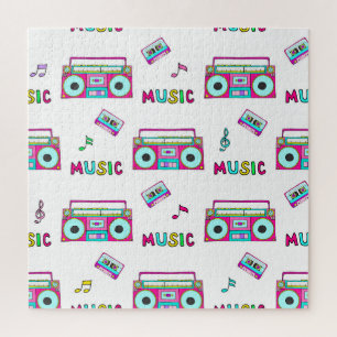 Retro Recorder Tape Naadloos Legpuzzel