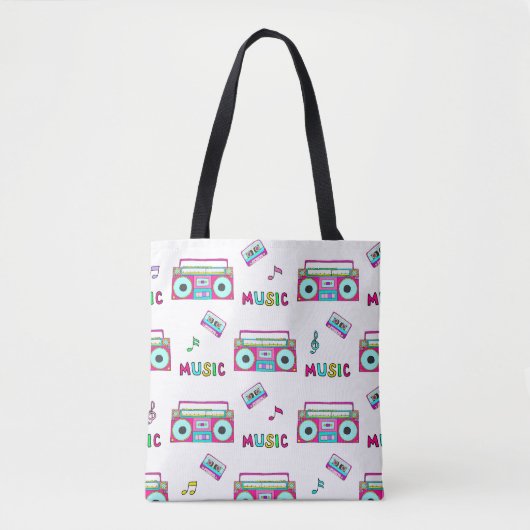 Retro Recorder Tape Naadloos Tote Bag (Voorkant)