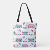 Retro Recorder Tape Naadloos Tote Bag (Achterkant)