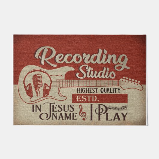 Retro Recording Studio Decor Deurmat (Voorkant)