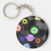 Retro Records Button Sleutelhanger (Voorkant)