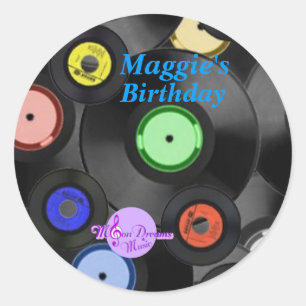 Retro Records kleine klassieke ronde Stickers