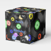 Retro Records Square Favor Box Bedankdoosjes (Voorkant Zijde)