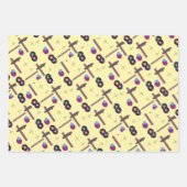 Retro Records Stijl 1- Geel Inpakpapier Vel (Voorkant)