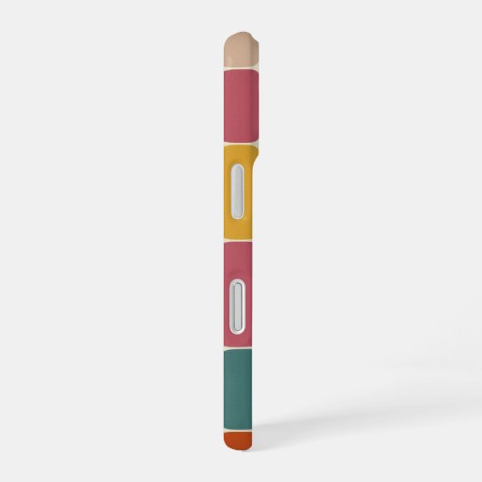 Retro Rectangle Mosaic iPhone 16 Hoesje (Rechterkant)