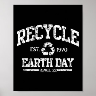 Retro Recyclen Earth Day 1970 Environmental Green  Poster