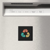 Retro Recyclen Logo Mannen op de Aarde van de Natu Magneet (Insitu (Vaatwasser))