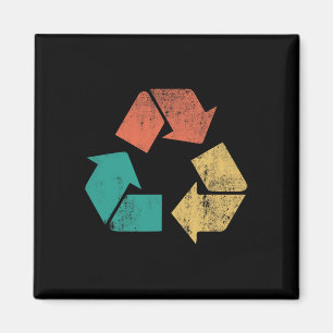 Retro Recyclen Logo Mannen op de Aarde van de Natu Magneet