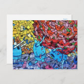 Retro Recycling Robots Wall Art Graffiti Briefkaart (Voorkant / Achterkant)