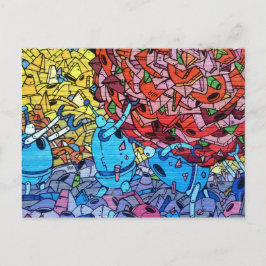 Retro Recycling Robots Wall Art Graffiti Briefkaart