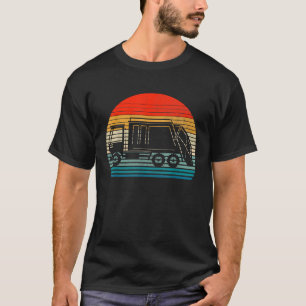 Retro Recycling Vuilnis Vuilniswagen Zonsondergang T-shirt