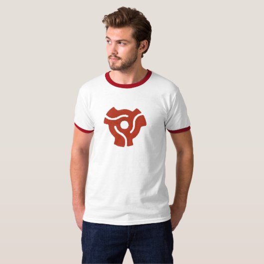 Retro Red 45 spindle T-Shirt (Voorkant volledig)