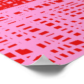 Retro Red and Pink Abstract Grid  Poster (Hoek)