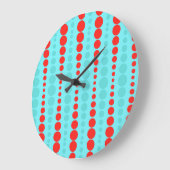 Retro Red and Turquoise Dots Round Wall Clock Grote Klok (Hoek)