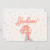  Retro Red Any Age Cowgirl Verjaardag Kaart (Achterkant)