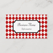 Retro Red Argyle Visitekaartje (Voorkant)