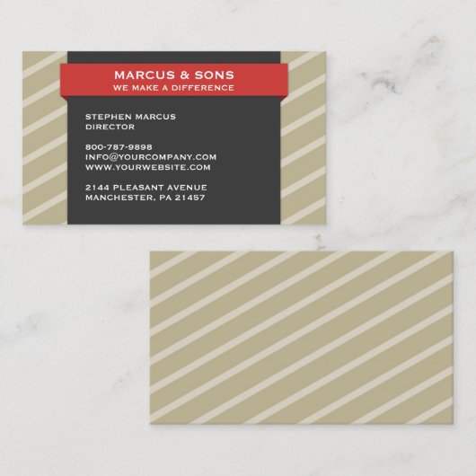 Retro Red Banner Visitekaartje (Voorkant / Achterkant)