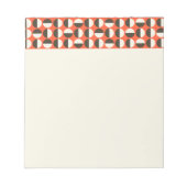 Retro Red Black Beige Dot Sixties Patroon Notitieblok (Voorkant)