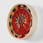 Retro Red Black Blue Yellow Brown Circular Patroon (Hoek)