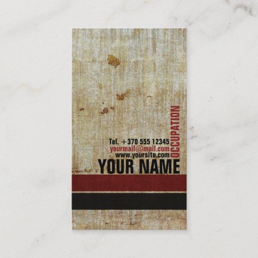 Retro  Red Black gebarsten stijlvolle kaart Visitekaartje (Voorkant)