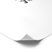 Retro Red/Black Ik zal altijd van je houden om kun Poster (Hoek)