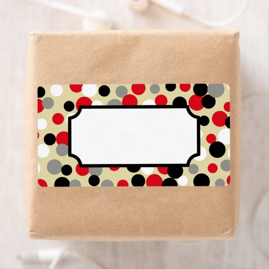 Retro Red Black Kitchen Gift Label Labels (Insitu)