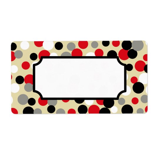 Retro Red Black Kitchen Gift Label Labels (Voorkant)