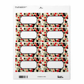 Retro Red Black Kitchen Gift Label Labels (Full Sheet)
