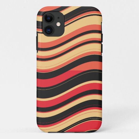 Retro Red Black roze avy Stripes Patroon Case-Mate iPhone Case (Achterkant)