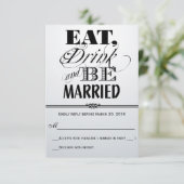 Retro Red-Black-White Eat Drink gehuwd met RSVP (Staand voorkant)