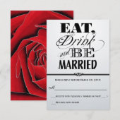 Retro Red-Black-White Eat Drink gehuwd met RSVP (Voorkant / Achterkant)