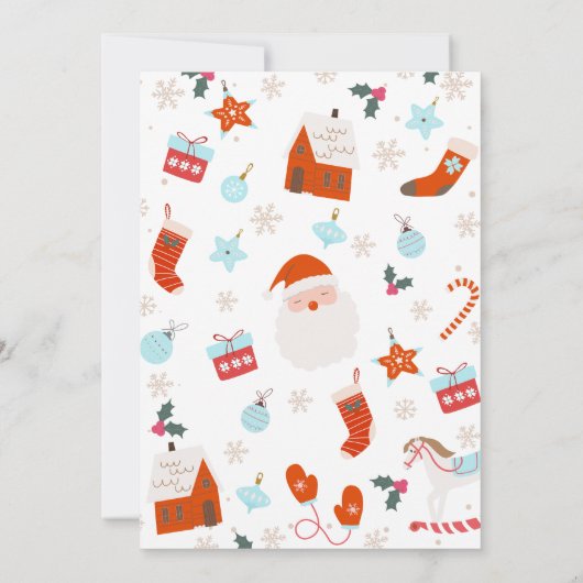 Retro Red Blue Boys Santa Baby Baby shower Kaart (Achterkant)