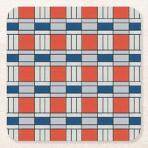 Retro Red Blue Geometric Patroon