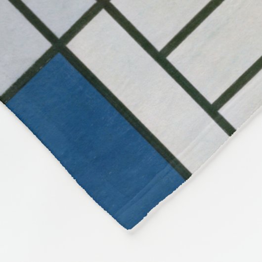 Retro Red Blue Grey Geometric Pattern Fleece Deken (Hoek)