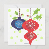 Retro Red & Blue Ornament Holiday Party Uitnodigin Kaart (Achterkant)