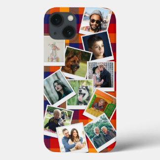 Retro Red Blue Pset Snapshot Photo Collage Case-Mate iPhone Case